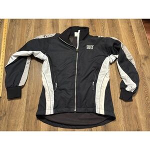 Swix Jacket Women's Size Small Black White Full Zip, Zip Pocket Logo Embroidered